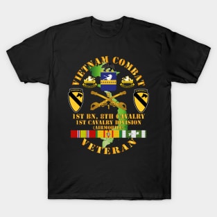 Vietnam Combat Cavalry Veteran w 1st Bn - 8th Cav COA - 1st Cav Div wo DS T-Shirt